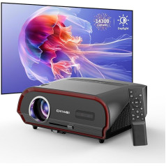 Dienas gaismas projektors, 14300L projektors 4K mājas kinozālei ar automātisko fokusēšanu, trapeces korekciju, WiFi6 Bluetooth 5.2 viedo projektoru ar Netflix, Android TV, NFC Screencast, RJ45 LAN, DSP LED video FHD