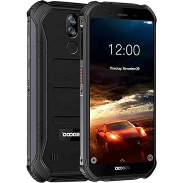 DOOGEE S40 Lite āra mobilais tālrunis bez līguma, Android 9.0 IP68 izturīgs viedtālrunis, 4650 mAh akumulators, triecienizturīgs, ūdensizturīgs, 5,5 collu HD+ ekrāns (Gorilla Glass 4), 2GB + 16GB, Dual SIM, GPS