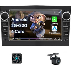 Kovanda 7 collu Android auto radio ar GPS Opel Astra H Corsa D Corsa C Vectra Zafira Meriva Bluetooth WiFi WiFi CarPlay Android auto stūres vadības pults DSP NAVI 4-core 2+32GB (Black)