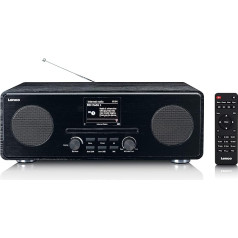 Lenco DIR 260 interneta radio ar Wi-Fi - Digitālais radio ar Bluetooth un Wi-Fi - DAB+ FM radio - CD atskaņotājs 2,8 collu krāsu displejs - AUX - Brīdinātāja funkcija - App vadība caur Undok - 2 x 10 W RMS - melns