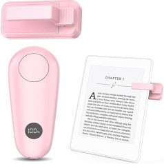 RF Remote Page Turner for Kindle Paperwhite Accessories, Power Display Remote Control for Phone iPad iOS Android Tablets Taking Reading Novels Taking, One Button + Light Pink