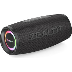 ZEALOT Bluetooth skaļrunis S56, pārnēsājams Bluetooth skaļrunis ar BassUp tehnoloģiju, 40 W, Bluetooth 5.2, IPX6 ūdensnecaurlaidīgs, dubultā savienošana pārī, mūzikas skaļrunis ar USB/TF/AUX ballītei, pludmalei, kempingam, dāvanām