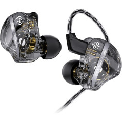 keephifi CCZ DC01 Pro In-Ear Monitor austiņas, 1DD Bass HiFi IEM austiņas, V-veida vadu austiņas, noņemami 2-pin Z-OFC kabeļi mūziķiem, bundziniekiem (melnas, bez mikro)