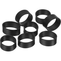 50 Stück Silikon-Gummibänder, 10 x 5 mm Gummibänder, Ringe, Kabelbinder, starke elastische Bänder, rutschfest, für Kordelverpackungen, Beutel, Schwarz