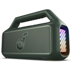 soundcore by Anker, Boom 2 Outdoor-Lautsprecher, 80 Вт, сабвуфер, BassUp 2.0, 24h Akku, IPX7 Wasserdicht & Schwimmt, LED-Licht, USB-C, EQ, BT 5.3, Mobiler Bluetooth-Speaker(Generalüberholt)