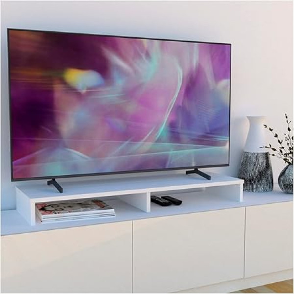 Henor monitoru statīvs TV ekrāna statīvs no FSC® koka 100 x 26,5 x 12 cm 90 kg balts