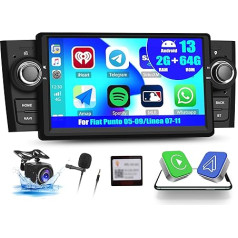 OiLiehu 2+64G Android 13 Carplay Android auto radio 2din Fiat Punto 05-09/Linea 07-11 Auto radio ar 7 collu ekrānu ar Mirror Link/HiFi/Equalizer/Bluetooth/FM RDS/WiFi/GPS/Rear View Camera