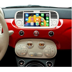 [1+32G] SIXWIN Android 13 auto radio ar satelītnavigācijas sistēmu Fiat 500 2007-2015 radio, 7 collu kapacitīvais skārienjūtīgais skārienjūtīgais ekrāns, atbalsta GPS WiFi WiFi darbību pie stūres USB Bluetooth FM Mirror Link (balta)