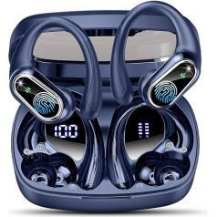 Bluetooth austiņas Sporta austiņas ausīs Bezvadu Bluetooth 5.3 ar HD mikrofonu, skaidra skaņas kvalitāte, 50 stundu stereo bezvadu austiņas, dubults LED displejs, IP7 ūdensizturīgas bezvadu austiņas ausīs,