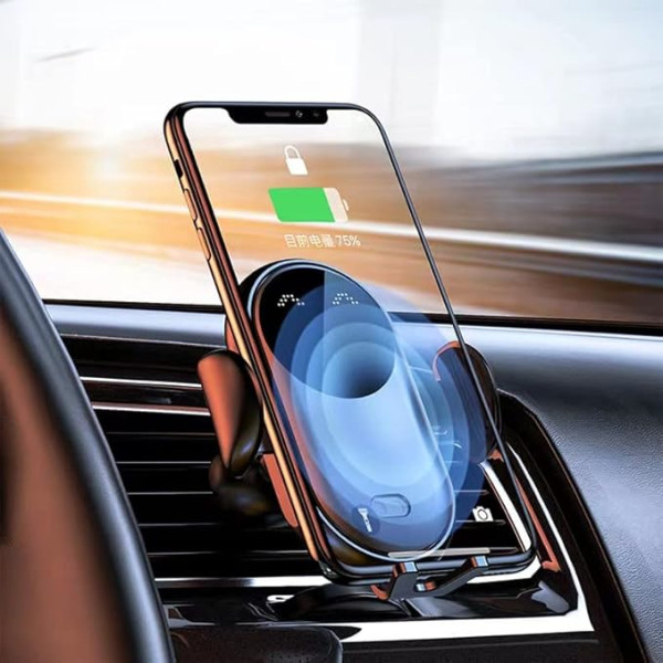 2022 S11 bezvadu auto lādētājs, 15W/10W/7,5W ātrās uzlādes gaisa ventilācijas sistēmas auto tālruņa turētājs, saderīgs ar iPhone 14/13/12 sērijas tālruņiem, sarkans