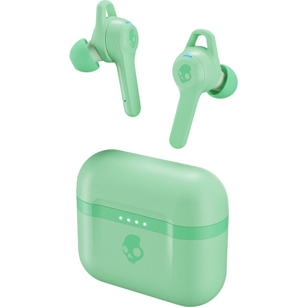 Skullcandy Indy Evo In-Ear Bluetooth austiņas ar mikrofonu, patiesi bezvadu, noturīgas pret sviedriem, ūdeni un putekļiem, līdz 30 stundām akumulatora darbības laika - piparmētru zaļa krāsā