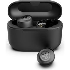 JLab Go Air Pop+ In-Ear bezvadu Bluetooth austiņas, patiesi bezvadu austiņas, 35+ stundu austiņas, bezvadu austiņas, austiņas ar mikrofonu, USB-C lādēšanas kārba, daudzpunktu, EQ3 skaņa, melnas krāsas