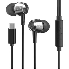 HAPPYAUDIO USB C austiņas In-Ear austiņu kabelis HiFi stereo austiņas ar mikrofonu - saderīgas ar lielāko daļu C tipa ierīču tirgū