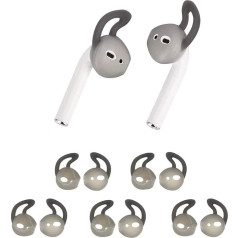 OneCut 5 pāri silikona austiņu, kas saderīgas ar AirPods 1 un 2 Silikona mīkstās neslīdošās sporta austiņas Anti Drop Ear Hook Gel Earphone austiņu aizsargaprīkojums (pelēks)