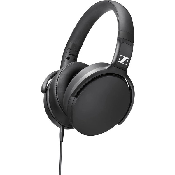 Sennheiser HD 400S austiņas ar slēgtu aizmugurējo daļu līdz ausij ar vienas pogas tālvadības pulti uz noņemama kabeļa