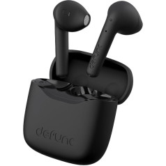 Defunc True Lite Black - bezvadu Bluetooth 5.3 Hi-Fi Stereo skaņas austiņas, skārienjūtīga vadība, integrēti mikrofoni, 20 stundu atskaņošanas laiks, USB-C uzlāde, iOS un Android tālruņiem