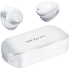 TONEMAC Q2A bezvadu austiņas, Bluetooth 5.3 Clip austiņas, 13 mm draiveris, bezvadu austiņas, 34H dziļi basi, stereo Bluetooth austiņas, iebūvēts ENC mikrofons, USB-C, LED displejs