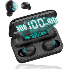 VALORCASA Bezvadu Bluetooth 5.0 austiņas ar trokšņu slāpēšanu, sporta austiņas ar IPX7 ūdensnecaurlaidīgām stereo austiņām In-Ear iebūvēts HD Mic austiņas Android/iOS ierīcēm