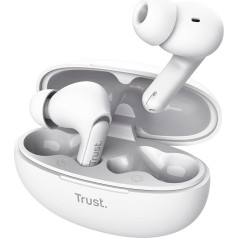 Trust Yavi In Ear Bluetooth Kopfhörer mit 2 ENC Noise Cancelling Mikrofone, 23H Spielzeit, 35% Recyclingkunststoff, Earbuds Ohrhörer Kopfhörer Kabellos Bluetooth iPhone Android iOS - Weiß