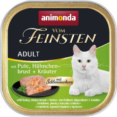 vom feinsten classic cat tītars, vistas krūtiņa un garšaugi - mitrā kaķu barība - 100g