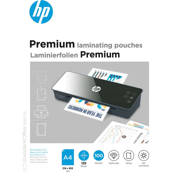 Hp premium laminēšanas plēve a4 125 mic, 100 gab.