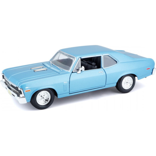 Kompozītmateriālu modelis chevrolet nova 1970 1/24 zils