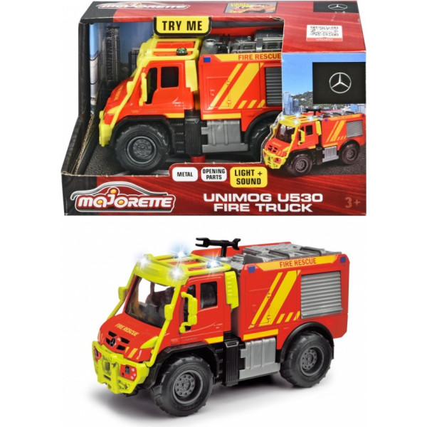 Majorette Lielās sērijas ugunsdzēsēju automašīnas unimog u530, 13 cm