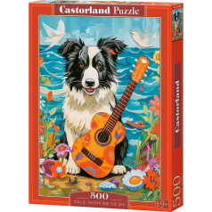 Puzzle 500 elementi Collie suns ar ģitāru