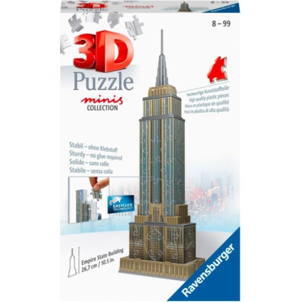 Puzzle 3d mini ēkas. impērijas štata ēka