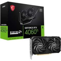 Vaizdo plokštė rtx 4060 ti ventus 2x black e1 oc 8gb gddr6 128bit