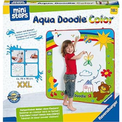 Ravensburger ministeps 4182 Aqua Doodle XXL Color — krāsaina pirmā glezna bērniem no 18 mēnešiem, gleznošana bez traipiem ar ūdeni — paklājiņš 78 x 78 cm