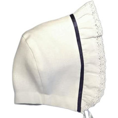 Krikšto kepuraitė berniukui ir mergaitei krikšto suknelei iš balto lino – krikšto kepuraitės kūdikiams 62-86 dydis