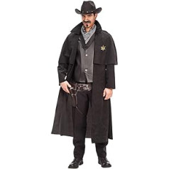 Carnival Toys 80335 Cowboy Coat Faux Leather Vest – M – L – Black