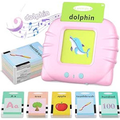 Baeforny Toddler Flashcards 224 Sight Words, Educational Speech Therapy, Autism, Sensory and Montessori Toy for Autistic Children, Pink
