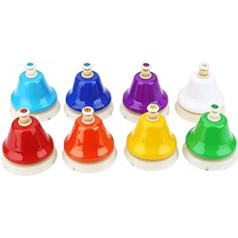 Alomejor 8 Notes Colourful Hand Bell Hand Bells Set Musical Instrument Toy for Children