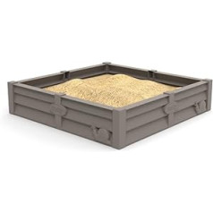 Smoby - 2-in-1 Square Garden - Sandpit or Vegetable Bed - Accessories for Playhouse - 76 x 76 cm - With Groundsheet - Recycled Plastic