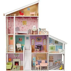 Amazon Basics 4 Tier Wooden Dollhouse Furniture Accessories for 12