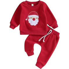 Geagodelia Baby Boys Christmas Outfit Clothing Christmas Outfit Baby Clothing Set Long Sleeve Sweatshirt + Trousers Newborn Soft Baby Set Two Piece