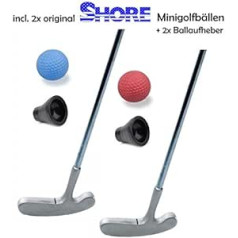 Golfas Partner Mini Golf Set - 6 Pieces (with 2 x Original Shore Mini Golf Ball) and 2 x Mini Golf Pick-Up