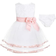 Agoky Baby Girl drabužių rinkinys Šventinė suknelė su kelnaitėmis Gėlėta mergaitės suknelė Tiulio suknelė nėriniuota krikšto suknelė Vestuvių gimtadienio vakarėlio komplektai