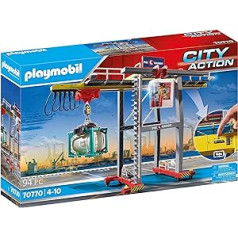 Playmobil City Action 70770 portālceltnis ar konteineriem, vadības moduli un rotējošu un bīdāmu kabīni, kā arī citiem piederumiem no 4 gadiem