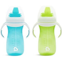 Munchkin® Gentle™ Transition Sippy Cup ar trenažiera rokturiem, 10 unces (2 iepakojumi) zils/zaļš