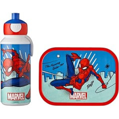 Mepal Campus Spiderman pusdienu komplekts, ūdens pudele un pusdienu kaste ar Bento ieliktni, ideāli piemērots skolai un atpūtai, mazgājams trauku mašīnā, 1150 ml