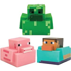 Minecraft Squeaky Ducks, Set of 3 Minecraft Bath Ducks