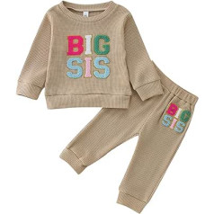 Generisch Baby Boys Girls Sweatshirt Top + Bikses Divdaļīgs Bērnu Apģērbs 2 Daļu Apģērbu Komplekts Garām Piedurknēm Apaļ Apkakle Vidukļa Bikses Jaundzimušo Zēnu Treniņtērpi