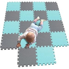 Mqiaoham Baby Floor Mat / Children’s Play Mat, Puzzle Design, Free from Harmful Substances Green Grey