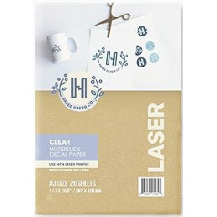 Hayes Paper Co. Waterslide Laser Clear A3 Sticker Paper 20 Sheets