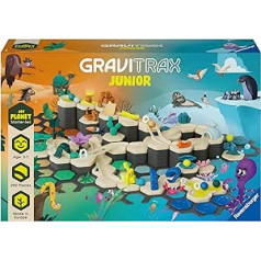 Ravensburger GraviTrax Junior Starter Set XXL — paplašināms marmora skrējiens bērniem, marmora skrējiens, galvenokārt izgatavots no atjaunojamām izejvielām, ar izglītojošu rotaļlietu un celtniecības rotaļlietu no 3 gadiem