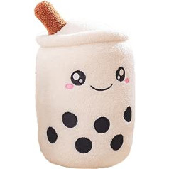 TONGSONG Cute Boba tējas tase plīša pildīta burbuļu piena tēja plīša rotaļlieta Kawaii karikatūra mīksta piena tējas krūze spilventiņš apskaušanas dāvana bērniem mājas dekors (50 cm, balts)