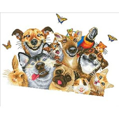 Diamond Dotz DD15-012 Selfie Pets, apmēram 97 x 77 cm, dimanta gleznojums, gleznojums ar dimantiem, dzirkstošs attēls, lai izstrādātu sevi, bērniem un pieaugušajiem